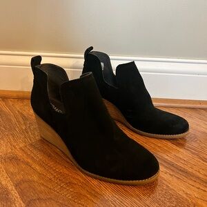 Toms Black Suede Ankle Booties